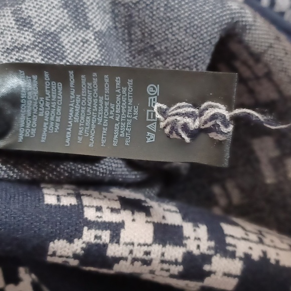 Anthropologie The Beatriz Mock Neck Sweater XL Geometric Navy Cream Soft Boho* - Picture 10 of 15